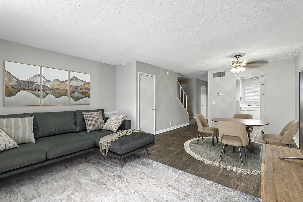 Living room with sofa at City Side Flats Apartments in Nashville TN